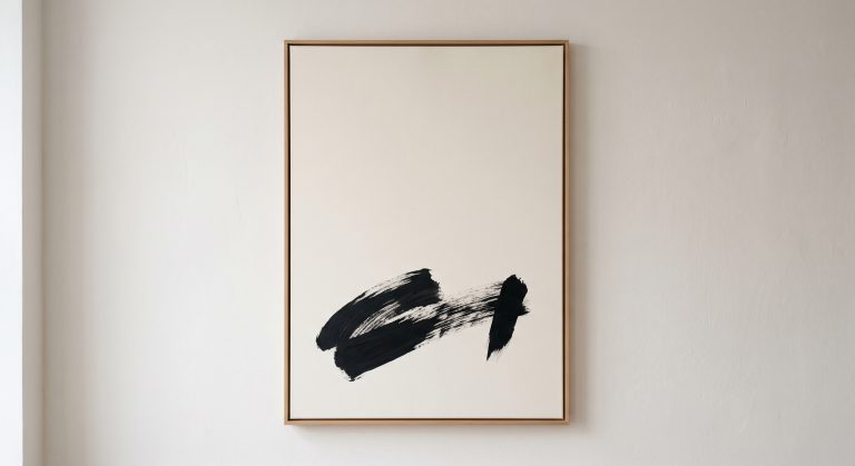 Minimalist abstract art using large areas of negative space