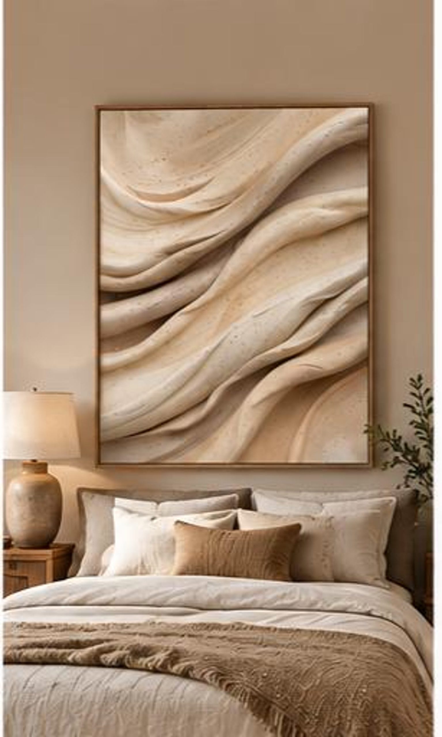 Deep Earth Relief artwork showing layered, eroded earth forms in warm stone colours