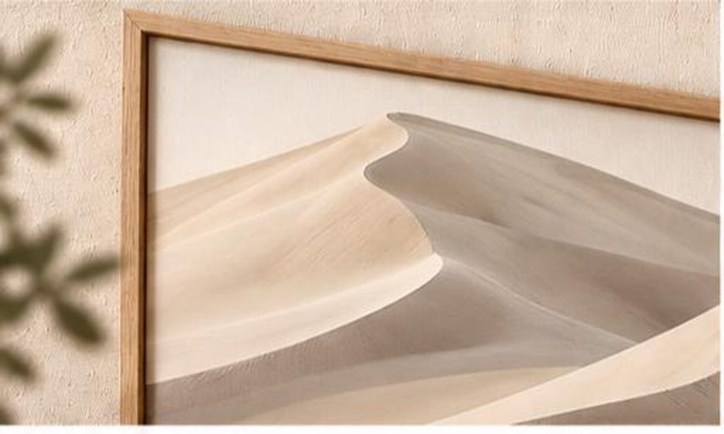 Quiet Dunes artwork showing gentle dune ridges and shadow in pale sand tones