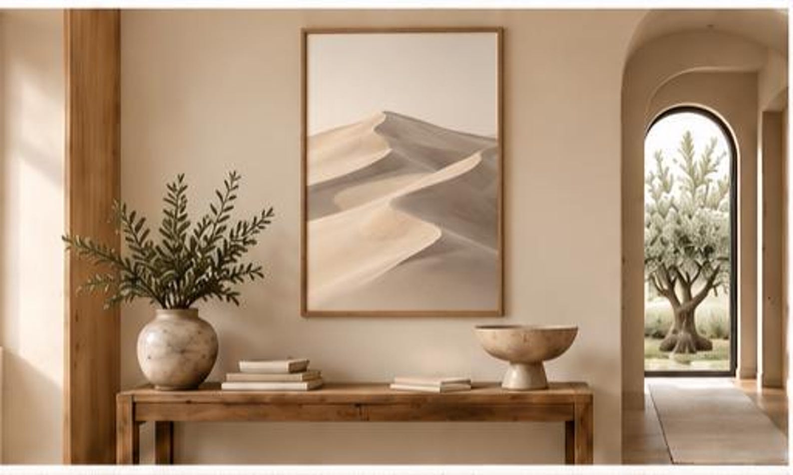 Quiet Dunes neutral desert artwork, second view from the Aesthetic Haven Co listing