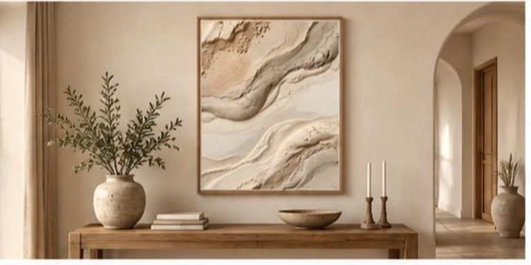 Sandstone Flow Texture neutral artwork, second view from the Aesthetic Haven Co listing
