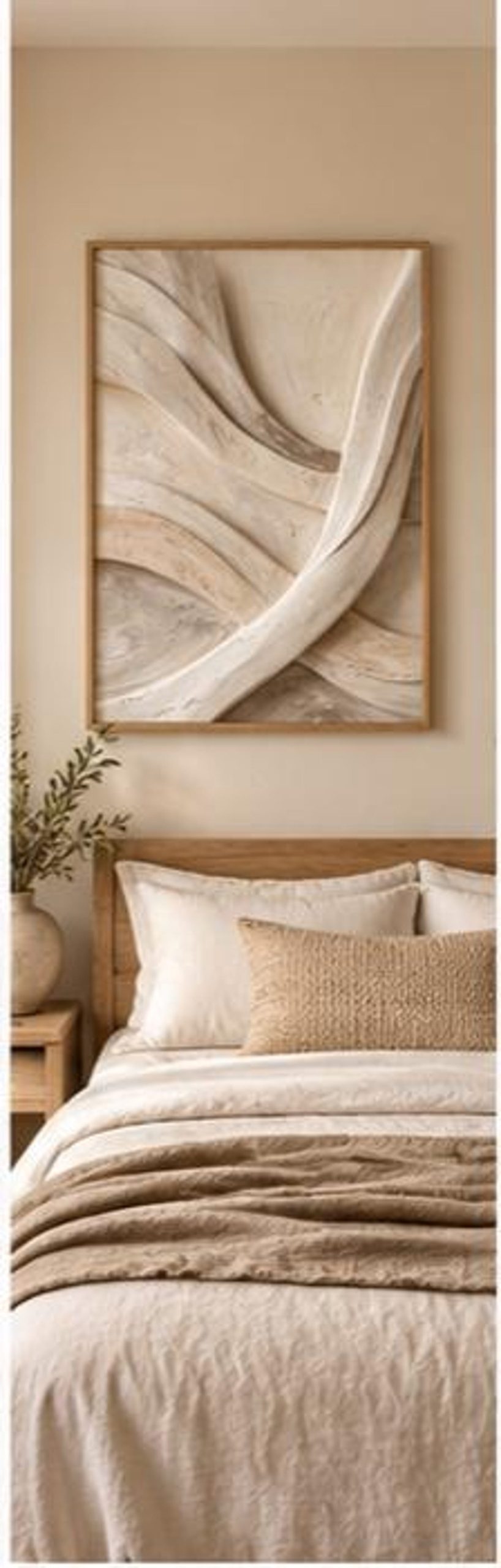 Detail of Soft Sand Contours by Aesthetic Haven Co, showing rounded sand-like forms in close ivory, greige and stone tones that are sensitive to paper choice