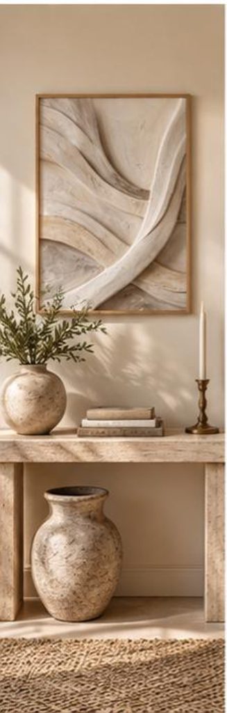Soft Sand Contours beige sculptural artwork, second view from the Aesthetic Haven Co listing